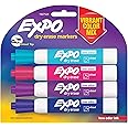 EXPO 1927523 Low-Odor Dry Erase Markers, Chisel Tip, Vibrant Colors, 4-Count