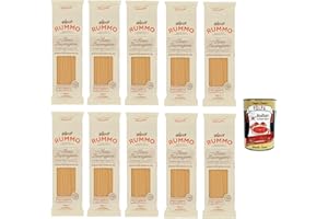 ‎ITALIAN GOURMET E.R. 10x Rummo Spaghettoni Grossi N. 220 Hartweizengrieß Pasta Italienische Nudeln 500g Packung + Italian Gourmet Polpa di Pomodoro 400g Dose