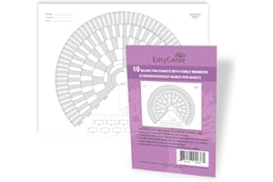 EASYGENIE 10 Blank Fan Charts with Family Members (9 Generations/267 Names) | Archival Quality Genealogy Charts for Ancestry