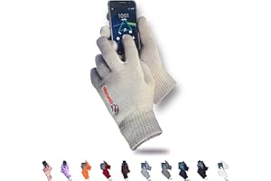 AXELENS Guanti Touch Screen Invernali per Uomo e Donna Felpati Morbidi e Caldi Lavorati a Maglia Lana Interno in Pile - per Smartphone, Cellulari e Tablet Confezione Regalo Inclusa