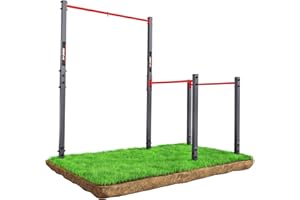 K-Sport: Barra fija de dominadas para exteriores + estación de dip I estación de fuerza resistente a la intemperie con barra de dominadas y barra de dip I Estación de dominadas I Pull Up Mate