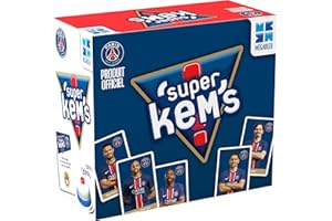 Megableu - Super KEMS PSG - Jeu de Société Foot pour Adultes & Enfants dès 6 Ans - Edition Football Paris Saint-Germain - Réunissez 4 Cartes Identiques - Jeu de Cartes - 4 Joueurs - en Français