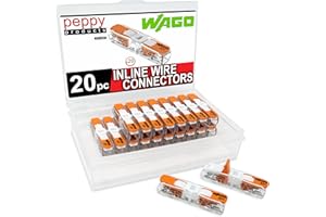 PEPPY PRODUCTS WAGO 221-2401 Lever Nuts Compact Splicing Inline Wire Connectors with Case | 20pc