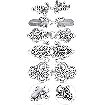 JEYORZY 3 stuks metalen gebreide jasclips, vintage kraag-/jurkclips, antiek zilverkleurig, pullover clip, retro metalen pullover sjaal clip, cape broches en sjaal pinnen voor meisjes en dames dragen
