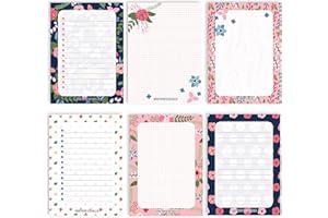 PAPIERDRACHEN 6 blocs-notes vierges au design libre | pour rendez-vous, liste de choses à faire, réunions, listes de courses, notes et bien plus encore - Bleu Rose - Ensemble 15 blocs-notes - 10,5 x 14,8 cm
