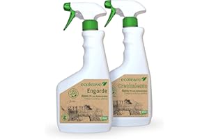 ECOLEAVEX CRECIMIENTO y ENGORDE. Fertilizante Ecológico, Abono Líquido para Plantas con Aminoácidos. 100% Natural y Residuo Zero. (2 Sprays Pulverizador 750 ml)