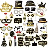 Birthday Photo Booth Props, 44pcs Funny Selfie Props Party Props for Birthday, Suitable for 18th Birthday Photo Booth Props, 