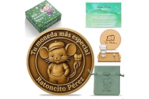 GD Great Dreams GreatDreams® Moneda del Ratoncito Pérez con Vajilla en Miniatura e Historia Secreta del Ratón Pérez
