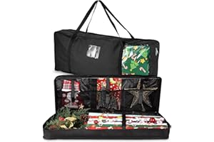 HEUCHAEY Custodia per carta da regalo,Sacchetto per Conservazione Della Carta da Regalo 600D Oxford a Prova di Strappo,con scomparti,Finestra trasparente,impermeabile, resistente, antistrappo,82x34x13cm