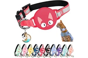 Kittytag Reflective Airtag Cat Collar With Air Tag Holder And Bell, Quick Release Cat Collar, Compatible With Airtag And Iphone, Safe, Adjustable, And Anti-choke Apple Airtag Holder For Cats (Red)
