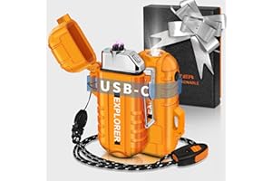 Lafagiet USB C Rechargeable Lighter, Dual Electric arc, Waterproof, Flame-Less, Windproof Plasma lighters for Outdoor Grill, Survival, Camping, Candle