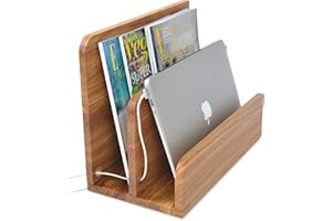 Natuhr Zeitungsständer Eiche doppelbreit Tidy Holz Ablage Zeitungshalter Ladestation für Handys, Tablets & Smartphone Wartezimmer (Eiche geölt)