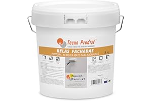 RELAS FACHADAS By Tecno Prodist - 5 Kg (BIANCO) Pittura Impermeabile - Vernice Ad Acqua Effetto Antimuffa - Pittura Per Esterni Bianco Opaco - A Rullo O Pennello - Alta Copertura, Bianchezza E Qualità