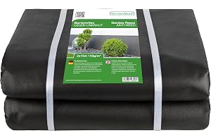 GardenMate 2mx15m Trädgårdsfilt 150g / m² - Premium ogräsfilt - Extremt starkt och rivtåligt ogrässkydd i fleecematerial - Hö