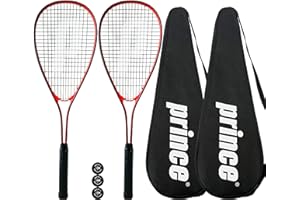 Prince Power Warrior Ti Lot de 2 raquettes de squash et 3 balles