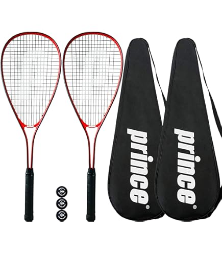 VICTOR Power Storm Squash Set - 2 Schläger Mit Bällen Und Tasche Wilson Tennisschläger
