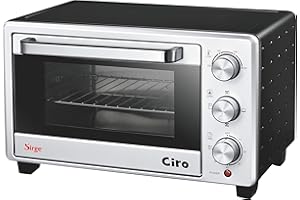 Sirge FORNO20L Mini Four électrique avec Double Verre Ventilè - 1400W 21L - Noir