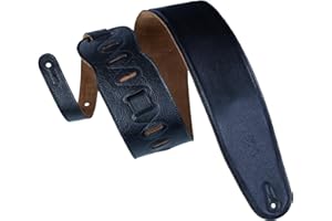 Levy's Leathers M4gf-blk 3-1/5.1 cm skórzany pasek do gitary basowej z wyściółką piankową i zamszowym spodem - czarny