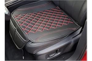 BREMER SITZBEZÜGE Cojín de Asiento de Piel sintética de Piel sintética Compatible con Audi SQ2 cojín en Piel sintética Negro/Rojo Costuras OT402