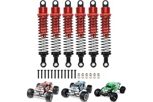 ‎RCAWD RCAWD Upgrades Teile für 1/10 LAEGENDARY 80 mm Stoßdämpfer, Aluminium vorne und hinten RC-Stoßdämpfer Upgrades Teile, 6 Stück/Set (rot)
