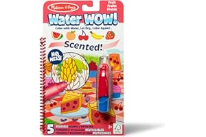 Melissa & Doug Water WOW - Fruit | Colouring Books for Children, Travel Toys for Kids, Activity Drawing Pad | Age 3-6