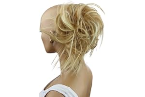 CAISHA Postizo Goma Para El Pelo Voluminosa Grande Desordenada Fibra Sintética Resistente Al Calor Mezcla De Rubios G20F