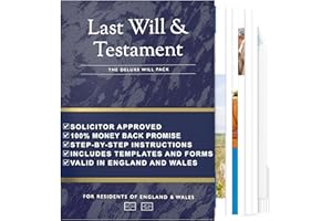 LEGALWORKS Will Writing Kit – Last Will and Testament Kit 2025 UK – Legally Valid 8-in-1 DIY Legal Pack with Testament Template, Simple Form, Guides & Wills Kits UK 2025 – for England and Wales