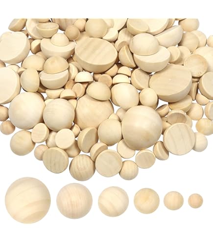 Produktbild von 50 Stück Natürliche Halbe Holzperlen Unlackiert Ohne Loch Halbkugelförmige Holzperlen Für Die Schmuckherstellung (25 Mm