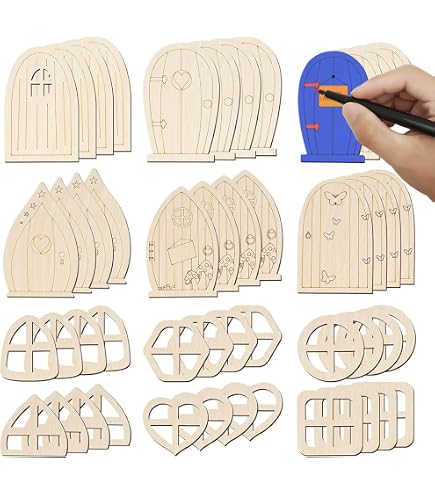 RCGOFOLLOW Finestra in miniatura per casa delle bambole, in legno, durevole, squisita fattura, decorazione, accessori per scene miniatura, finestra per casa delle bambole, doppia porta, mobili