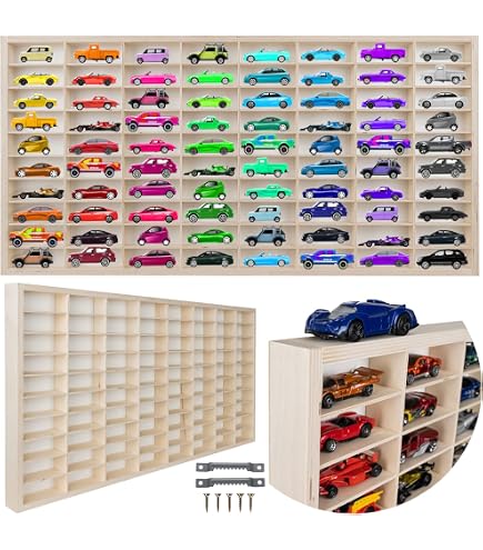 Boîte De Rangement Hot Wheels - Étui Transport 27 Voitures Avec 4 Tailles De Fentes