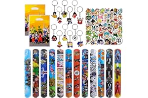 GXHONG 94 pezzi, regalo per feste di dragonball per bambini, regalo di compleanno per bambini, regalo di Dragon Ball, portachiavi, braccialetto per feste, adesivi, per ragazzi e ragazze, accessori per feste