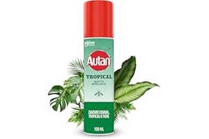 Autan Tropical Spray Antizanzare, Repellente Zanzare Azione Protettiva Duratura, Fino a 8h di protezione, Adatto a Viaggi in Luoghi Tropicali, Efficace contro Virus West Nile, 1 Conf. da 100ml