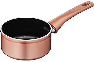 Lagostina Ramata Casseruola Fonda Antiaderente in Alluminio Ø 14 cm con Esterno Effetto Rame, Pentola Gas e Forno con Thermo-Signal, Rivestimento Titanium Easy, Manico Lungo in Bakelite