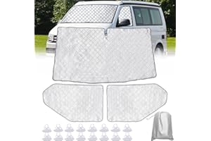 LCAUTFR Sun Protection Car Windscreen for T5 T6 Windscreen Cover 3 Pieces Thermal Mat Driver's Cab Set Windscreen Cover Set Internal Windscreen Cover Caravan