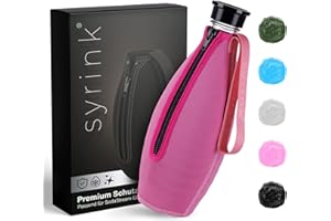 SYRINK® Etui ochronne kompatybilne ze szklaną butelką SodaStream [w 100% dopasowane] neoprenowe etui ochronne i outdoorowe butelki chłodzące butelki szklane do SodaStream Crystal 2.0 | chroni przed