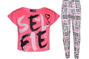 A2Z4KIDS A2Z 4 Kids® Kinder Mädchen Selfie Pinsel Aufdruck Modisch T-Shirt Top & Mode Legging Satz Neu Alter 7 8 9 10 11 12 13 Jahre