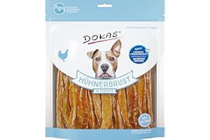Dokas Pechuga de Pollo en Tiras | 5 x 500 g | Complemento alimenticio para Perros | Pechuga de Pollo Seca en Tiras | Adecuado para Perros de Todos los tamaños y Razas