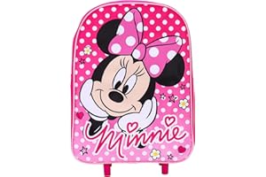 VERONA ORIGINALS Minnie Mouse Trolley Bag Girls Disney Minnie Mouse Standard Folding Trolley Bag kids Suitcase Children's Luggage with Wheels -Ideal for Short Breaks Holidays sleepovers School Trips Backpack Travel