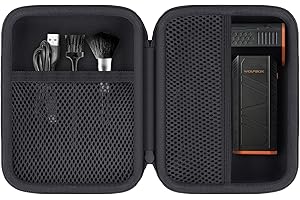 Khanka for WOLFBOX Compressed Air Duster MF100 MF50, Dust Blower and Air Blower Hard Case, Bag with Mesh Pocket for WOLFBOX MF100 MF50 Accessories, Case Only (Black)