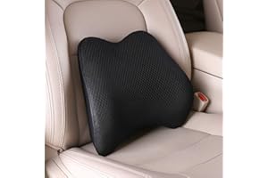 Livtribe Lumbar Support Pillow for Car, Memory Foam Back Support Cushion Universal Fit for Car, SUV, Truck, Office Chair, Wheelchair (Black)