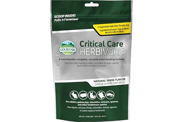 Oxbow Animal Health Critical Care, Herbivore, saveur anis, Sac de 454 g, 70104
