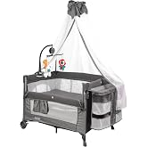 Holmer Coolstyle Premium Cibinlikli D&ouml;nenceli Anne Yanı Oyun Parkı Beşik 70x110cm Koyu Gri
