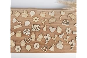 HOLDLEAF HOLDEAF 100 Stück Geburtstag Tischdeko Holz – Holzkonfetti für Mädchen & Jungen, Niedliche Deko für Kindergeburtstag, Wiederverwendbar & DIY Bemalbar, Party Tischdekoration