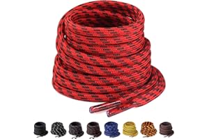 Yusimu Lacets Ronds pour Chaussures de Travail, Sport, Randonnée et Bottes - Renforcés 4,5 mm