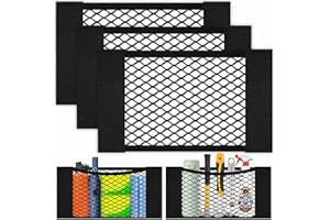AOOWU 3 Pezzi Rete Portaoggetti Tasca Oganizer, 40 x 25 CM Universale Storage Mesh Net, Auto Selbstklebend Tasca Telo Protettivo Mesh Net per Universale per SUV, Truck di Auto, Facile installazione