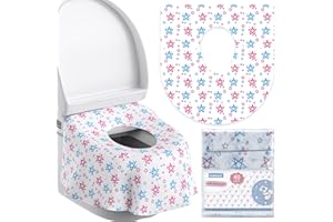 YIHATA 40 Pièces Protege Toilette Jetable Siège de Toilette Jetables pour Enfants et Adultes, Portable Universal Potty Training Toilet Liners accessoires de voyage, emballé individuellement