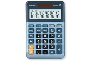 ‎CASIO Casio Tischrechner MS-120EM 12-stellig Währungsumrechnung Cost/Sell/Margin Aluminiumfront Solar-/Batteriebetrieb