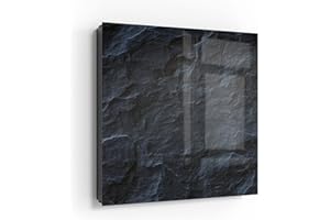 DEQORI Caja para llaves de color negro, 30 x 30 cm, diseño de fachada de pizarra, caja de llaves de cristal y metal, armario para llaves con 50 ganchos + 2 imanes, moderna caja magnética y grabable