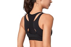 Yvette Sport BH sehr starker Halt mit Verschluss vorne Große Größen für Fitness Joggen Bra