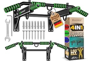‎KESSER KESSER® 4in1 Klimmzugstange zur Wandmontage rutschfesten Griffen zusätzliche Funktion für Seile Ringe und Boxsäcke mit verschiedenen Griffpositionen | sicher & stabil | Pull Up Bar für zuhause